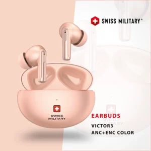 SWISS MILITARY VICTOR3 STEREO EARBUDS WITH ANC ENC PINK