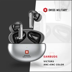 SWISS MILITARY VICTOR3 STEREO EARBUDS WITH ANC ENC BLACK