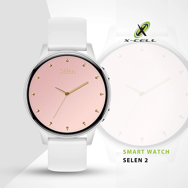 XCELL SELEN2 SMARTWATCH AMOLED DISPLAY WHITE FRAME WITH WHITE SILICON STRAP