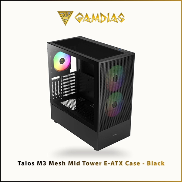 GAMDIAS TALOS M3 MESH MID-TOWER E-ATX CASE BLACK