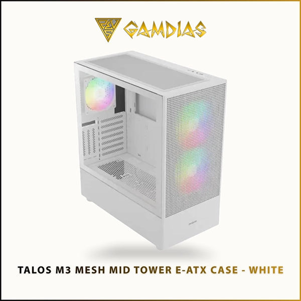 GAMDIAS TALOS M3 MESH MID-TOWER E-ATX CASE WHITE