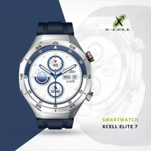 XCELL ELITE 7 SMARTWATCH SILVER FRAME BLUE SILICONE STRAP