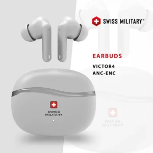 SWISS MILITARY VICTOR4 STEREO EARBUDS WITH ANC ENC WHITE