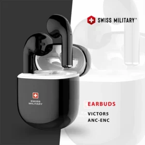 SWISS MILITARY VICTOR5 STEREO EARBUDS BLACK