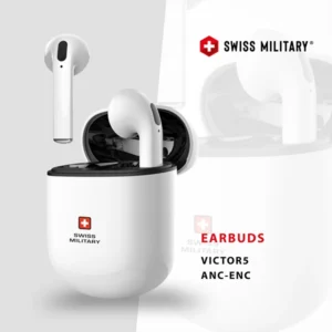 SWISS MILITARY VICTOR5 STEREO EARBUDS WHITE