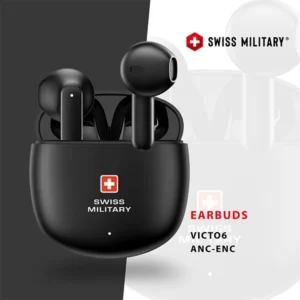 SWISS MILITARY VICTOR6 OUT OF EAR STEREO EARBUDS BLACK