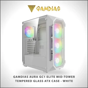 GAMDIAS AURA GC1 ELITE MID-TOWER TEMPERED GLASS ATX CASE WHITE