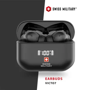 SWISS MILITARY VICTOR7 STEREO EARBUDS WITH ANC BLACK