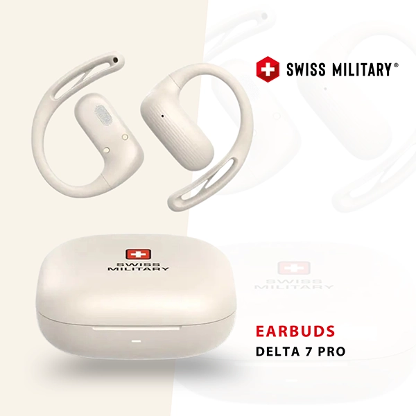 SWISS MILITARY DELTA7PRO TWS STEREO EARBUDS WHITE