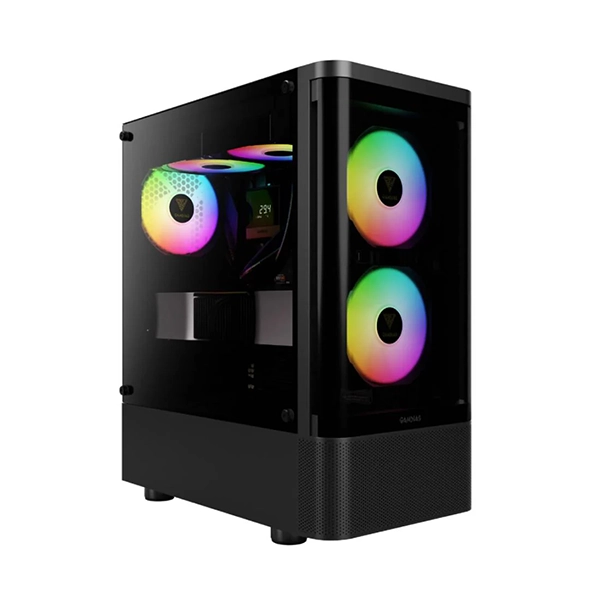 GAMDIAS TALOS E3 CG MID-TOWER TEMPERED GLASS ATX CASE BLACK - Image 2