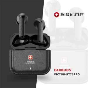 SWISS MILITARY TWS-VICTOR RT75PRO STEREO EARBUDS ANC ENC BLACK