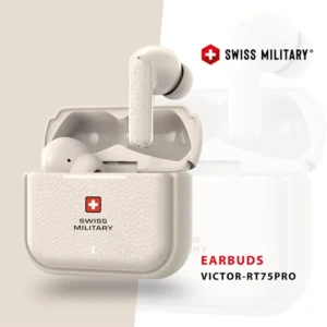 SWISS MILITARY TWS-VICTOR RT75PRO STEREO EARBUDS ANC ENC CREAM