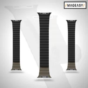 MAGEASY SKIN DUO REVERSIBLE SILICONE MAGNETIC APPLE WATCH BAND FOR APPLE WATCH 44/45/46/49MM – BLACK/FOSSIL