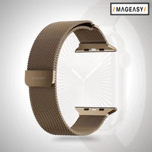 MAGEASY MILANESE WATCH LOOP FOR APPLE WATCH S4–S10 44/45/46/49MM – GOLD