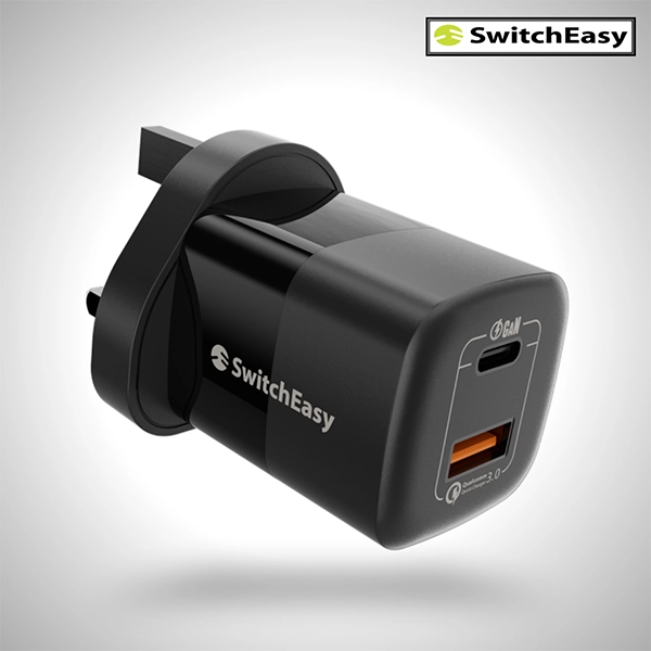 SWITCHEASY POWERBUDDY 40W GAN FAST CHARGING WALL CHARGER USB-C + USB-A UK
