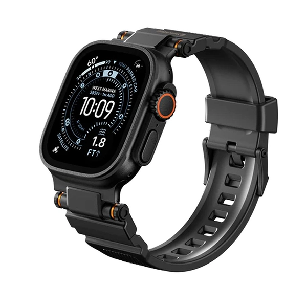 SWITCHEASY RUGGED SILICONE WATCH BAND FOR APPLE WATCH 44/45/46/49MM – BLACK - Image 2