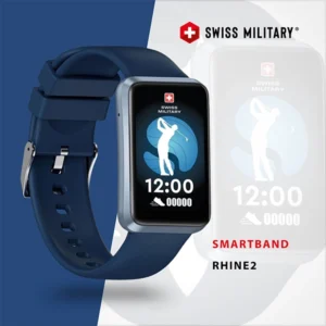 SWISS MILITARY RHINE2 SMART BAND – BLUE FRAME WITH BLUE SILICON STRAP