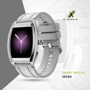 XCELL SELEN SMART WATCH – SILVER FRAME WITH GREY SILICON STRAP