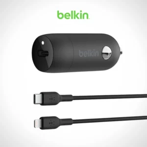 BELKIN BOOSTCHARGE USB-C PD CAR CHARGER 30W + 1M USB-C TO LIGHTNING CABLE