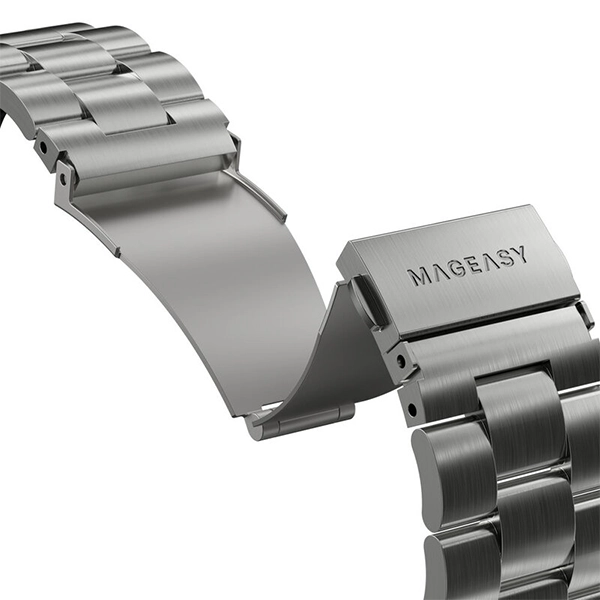 MAGEASY NOBLE STAINLESS STEEL APPLE WATCH LOOP FOR APPLE WATCH 40/41/42MM – SILVER - Image 2