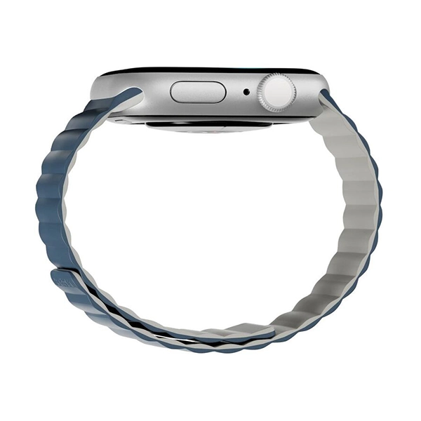 MAGEASY SKIN DUO REVERSIBLE SILICONE MAGNETIC APPLE WATCH BAND FOR APPLE WATCH 44/45/46/49MM – MIDNIGHT BLUE/CONCRETE GRAY - Image 5