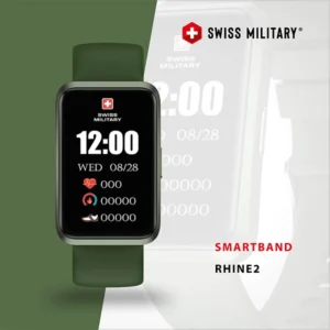 SWISS MILITARY RHINE2 SMART BAND – GREEN FRAME WITH GREEN SILICON STRAP
