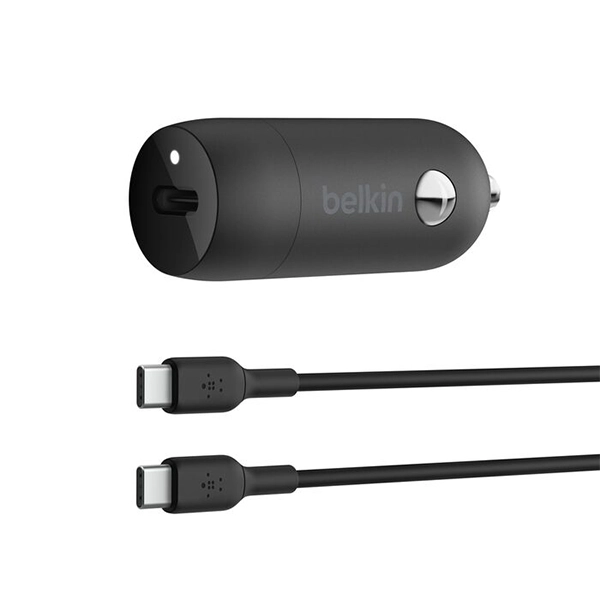 BELKIN BOOSTCHARGE USB-C PD CAR CHARGER 30W + 1M USB-C TO USB-C CABLE - Image 2