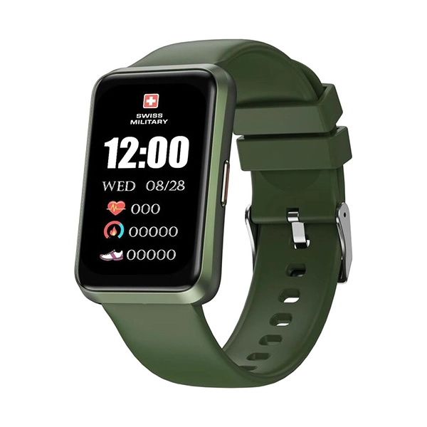SWISS MILITARY RHINE2 SMART BAND – GREEN FRAME WITH GREEN SILICON STRAP - Image 3