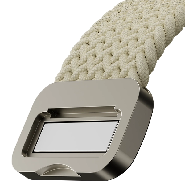 MAGEASY BRAIDED NYLON MAGNETIC APPLE WATCH LOOP FOR APPLE WATCH 44/45/46/49MM – STARLIGHT WHITE - Image 5