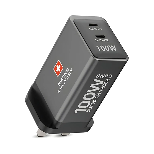 SWISS MILITARY AC ADAPTER GANII 100W – 2C PORTS WITH CABLE - Image 5