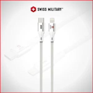 SWISS MILITARY 30W C TO LIGHTNING BRAIDED CABLE – 1M WHITE