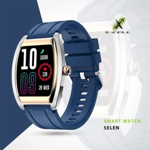 XCELL SELEN SMART WATCH – GOLDSIL FRAME WITH BLUE SILICON STRAP