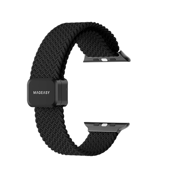 MAGEASY BRAIDED NYLON MAGNETIC APPLE WATCH LOOP FOR APPLE WATCH 44/45/46/49MM – GRAPHITE GRAY - Image 3