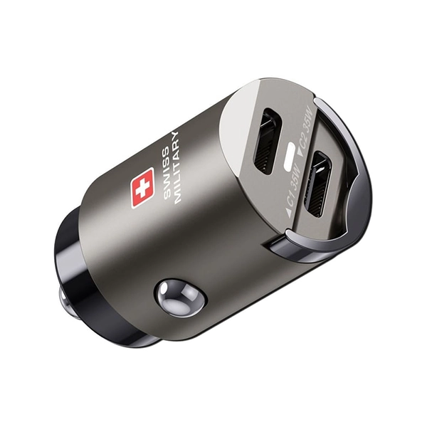SWISS MILITARY 35W PD CAR CHARGER – DUAL USB-C WITH BRAIDED CABLE - Image 2