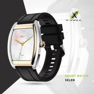 XCELL SELEN SMART WATCH – GOLD FRAME WITH BLACK SILICON STRAP