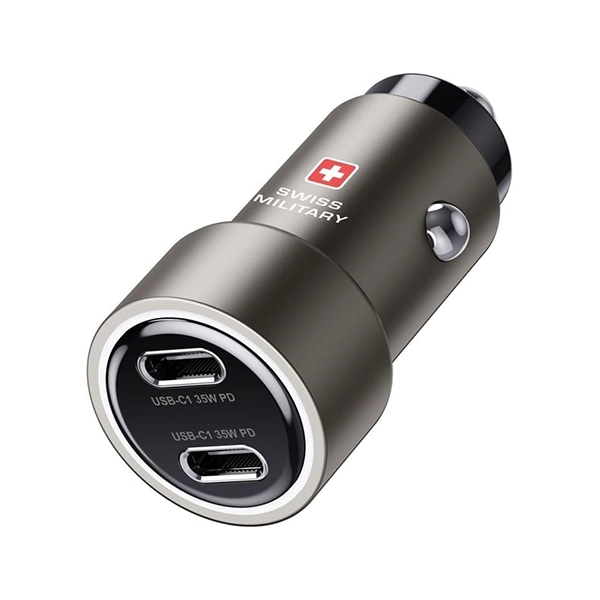 SWISS MILITARY 70W PD CAR CHARGER – DUAL USB-C WITH BRAIDED CABLE - Image 4