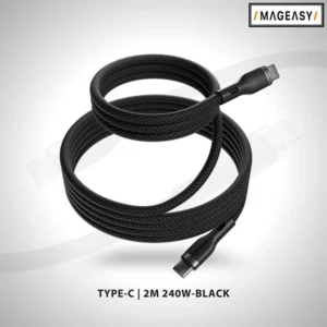MAGEASY MAGNETIC WIRE FAST CHARGING/SYNC CABLE TYPE-C | 2M 240W-BLACK