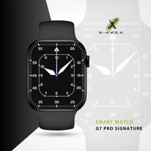 XCELL G7-PRO SIGN SMART WATCH – SQUARE FACE BLACK FRAME WITH BLACK SILICON STRAP