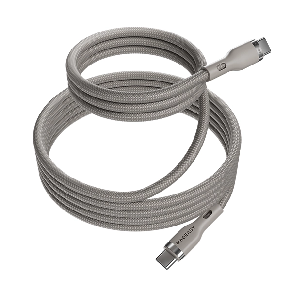 MAGEASY MAGNETIC WIRE FAST CHARGING/SYNC CABLE TYPE-C | 2M 240W-GRAY - Image 2