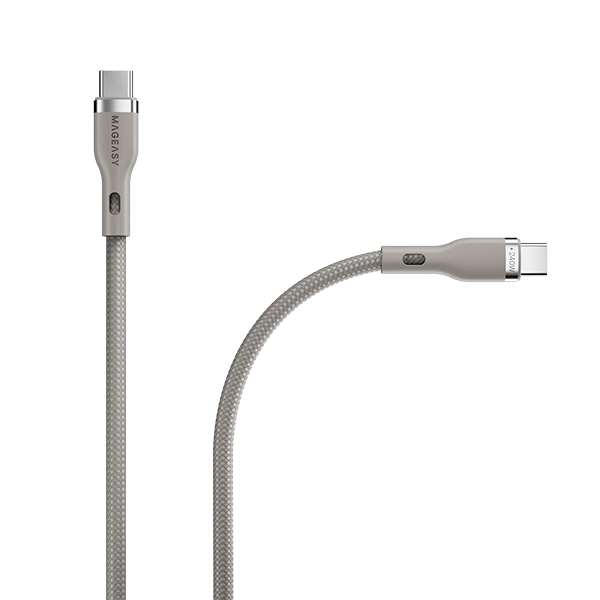 MAGEASY MAGNETIC WIRE FAST CHARGING/SYNC CABLE TYPE-C | 2M 240W-GRAY - Image 3