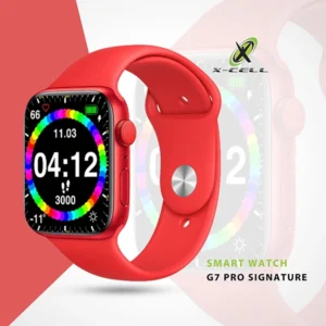 XCELL G7-PRO SIGN SMART WATCH – SQUARE FACE RED FRAME WITH RED SILICON STRAP