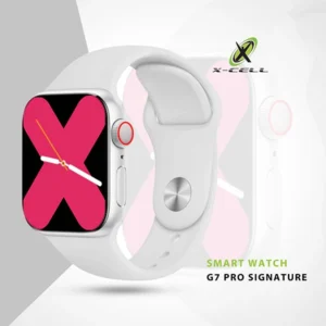 XCELL G7-PRO SIGN SMART WATCH – SQUARE FACE WHITE FRAME WITH WHITE SILICON STRAP
