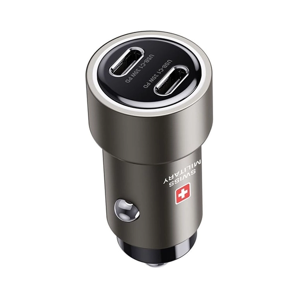 SWISS MILITARY 70W PD CAR CHARGER – DUAL USB-C WITH BRAIDED CABLE - Image 3