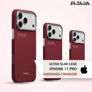 PITAKA ULTRA-SLIM CASE FOR IPHONE 17 PRO - HARVARD CRIMSON