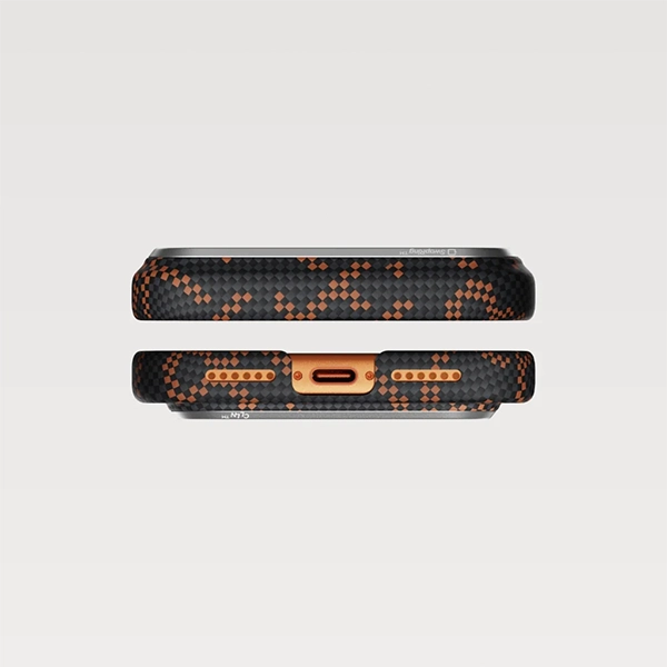 PITAKA ULTRA-SLIM CASE FOR IPHONE 17 PRO - ORANGE BLACK - Image 5