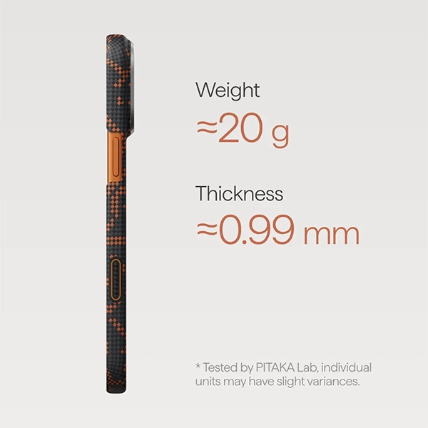 PITAKA ULTRA-SLIM CASE FOR IPHONE 17 PRO - ORANGE BLACK - Image 6