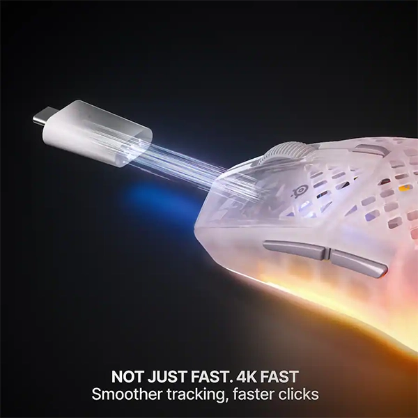 STEELSERIES AEROX 3 WIRELESS GEN 2 RGB GAMING MOUSE - GHOST - Image 5