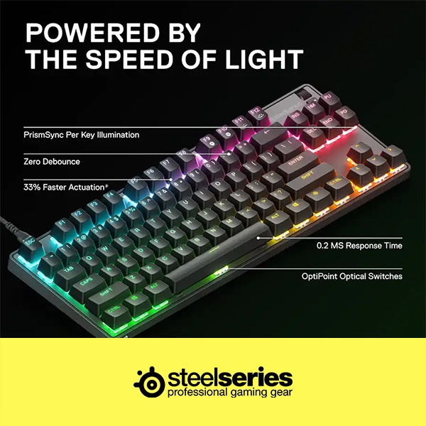 STEELSERIES APEX 9 TKL OPTICAL RGB GAMING KEYBOARD - BLACK - Image 2