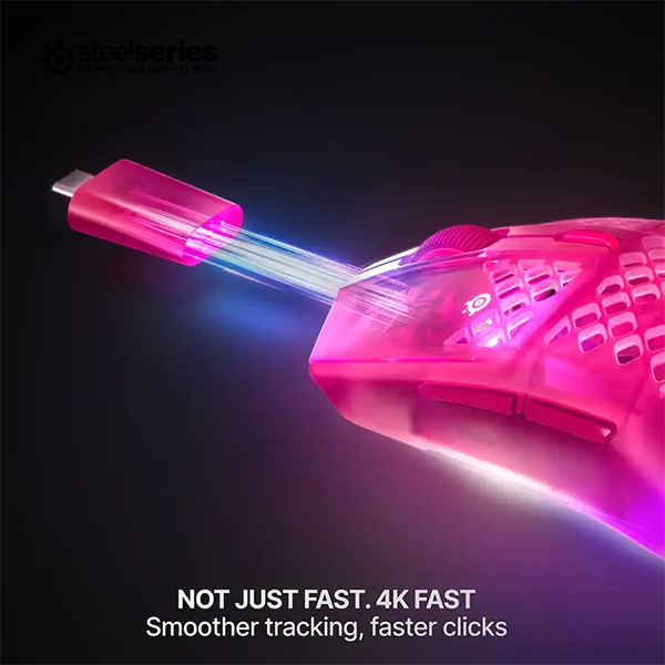 STEELSERIES AEROX 3 WIRELESS GEN 2 RGB GAMING MOUSE - MAGENTA HAZE - Image 4
