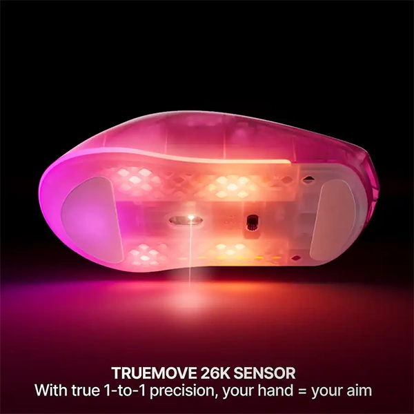 STEELSERIES AEROX 3 WIRELESS GEN 2 RGB GAMING MOUSE - MAGENTA HAZE - Image 5